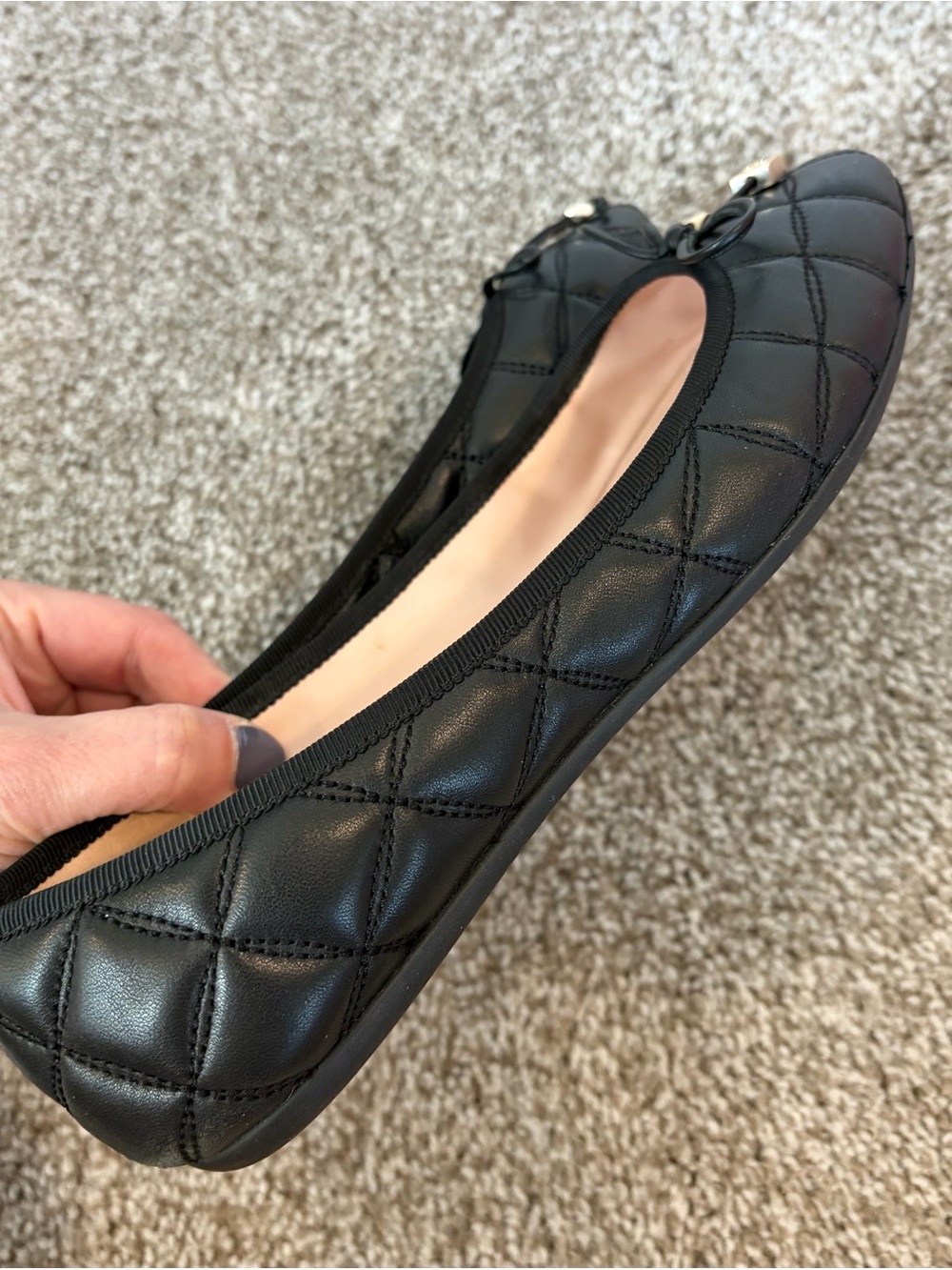 kate spade Black Quilted Bow Ballet Flats - Picture 2 of 4